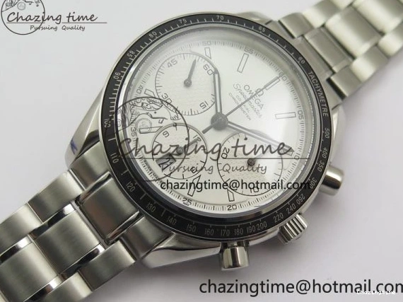 0507 Elegant Speedmaster Racing Master SS HRF 1:1 Best Edition White Dial on SS Bracelet A 7864